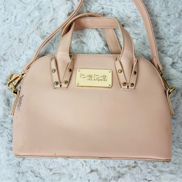 BEBE Nude blush faux Leather Crossbody purse - Picture 4 of 17